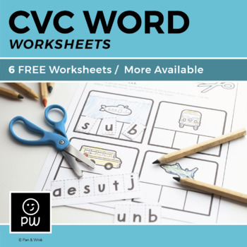 Preview of FREE CVC Word Worksheets - Identify Beginning, Middle, and End Sounds