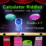 FREE - Math: Calculator Riddles - Fun Math Worksheets