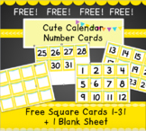FREE! Calendar Number Cards 1-31, RTI Number Cards, Game Cards