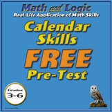 FREE Calendar Skills Pre-Test for Grades 3-6