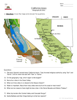 Preview of FREE California Regions