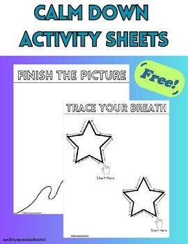 Preview of FREE | Calm Down Activity Sheets | Calm Down Corner | Social Emotional Learning