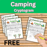 FREE Camping Themed Cryptogram/Code Breaker No Prep