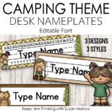 FREE Camping Theme Desk Nameplates Editable - Camping Them