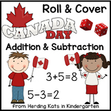 Canada Day Roll & Cover Addition & Subtraction Games