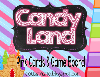 Preview of Candy Land Pink Cards and Game Board