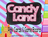 Candy Land Pink Cards and Game Board