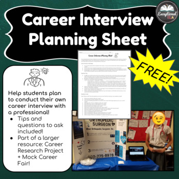 Preview of FREE: Career Interview Planning Sheet