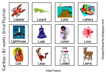 Free Cariboo Articulation Cards L And L Blends With A Bonus