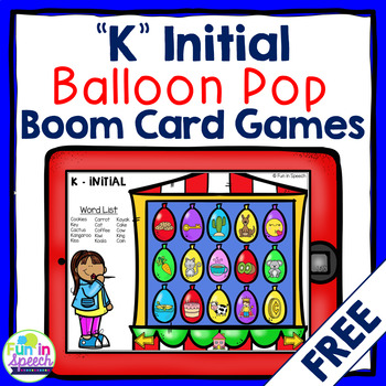 Preview of FREE Carnival K Articulation Boom Card Games for Speech Therapy