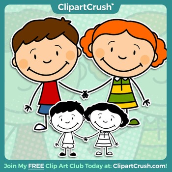 Preview of Royalty Free Cartoon Boy & Girl Clipart Characters - Enjoy!