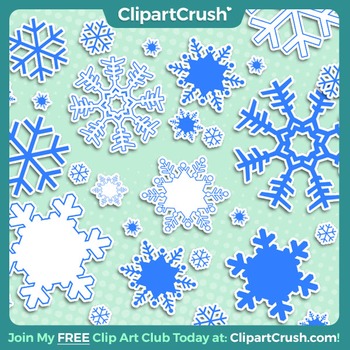 Preview of Royalty Free Cartoon Snowflake Clipart Set - 8 Snowflake Accents!