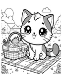 FREE! Cat Coloring Printable Worksheets- 4 pages