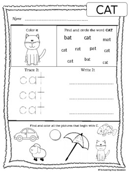 Preview of FREE {Cat} Sight Word Worksheet