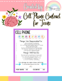 FREE Cell Phone Contract for Teens; Social Emotional Learn