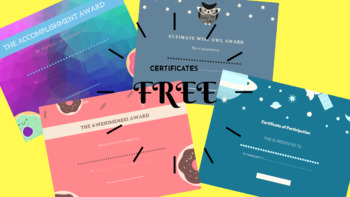 Preview of FREE!!! Certificates for Students