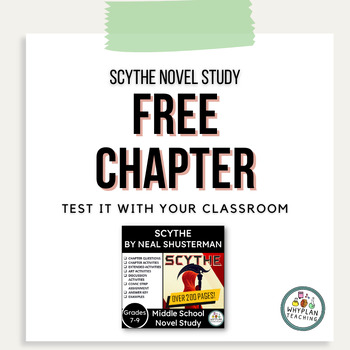 Preview of FREE Chapter - Scythe - Novel Study - Grades 7-9