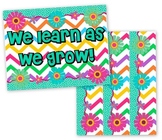 FREE Chevron Flower Themed Bulletin Board Border and Poster