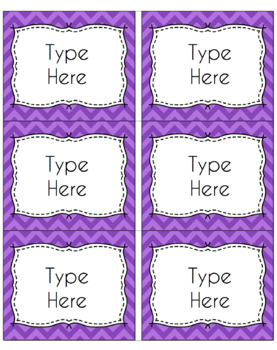 Chevron Labels Classroom Notebook Folder Name Tags (Editable) | TPT