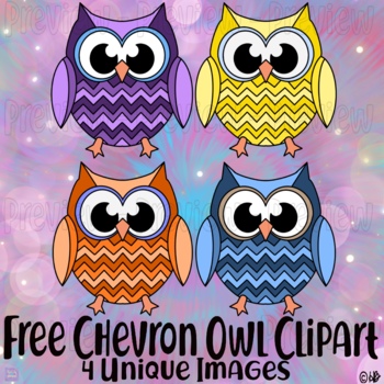 Preview of FREE Chevron Owl Clipart For Personal And Commercial Use