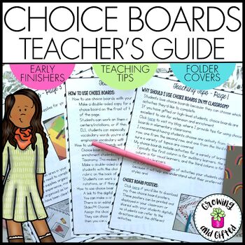 Preview of FREE Choice Board Teacher's Guide for Differentiation and Enrichment