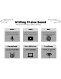 FREE Choice Board for WRITING and REWARD