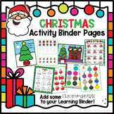 Christmas Activities for Busy Learning Binder | Shapes, Co