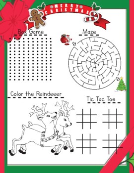 Preview of FREE Christmas Activity Pack - I Spy - Bingo-Maze-Tic Tac Toe -Coloring PDF