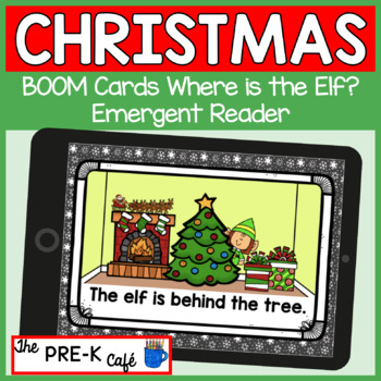 Preview of FREE Christmas BOOM Cards Where is the Elf? Positional Words Emergent Reader