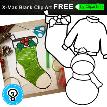 Preview of Free Christmas Blank Clip Art commercial use/ Template for Craft/ coloring page