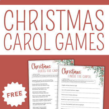 Preview of FREE Christmas Carol Games Printable Activity | Advent