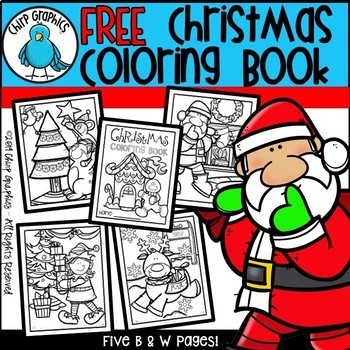 Preview of FREE Christmas Coloring Book - Chirp Graphics