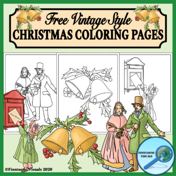 FREE Christmas Coloring Pages Victorian Vintage Style by Finntastic Visuals