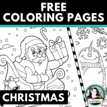 FREE Christmas Coloring Pages with Santa Tree Snowman Sweater Reindeer Bear