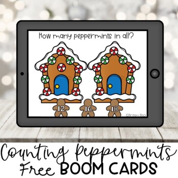 Preview of FREE Christmas Counting Boom Cards for Kindergarten