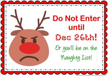 Preview of FREE Christmas "Do Not Enter" Sign