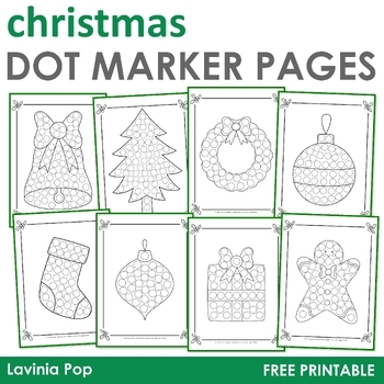 Preview of FREE Christmas Dot Marker Fine Motor Pages | Bingo Dauber