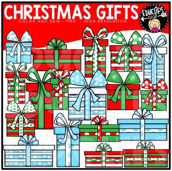 Preview of FREE Christmas Gifts Clip Art Bundle {Educlips Clipart}