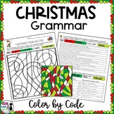 FREE Christmas Grammar Review Activity Color By Number Puzzle