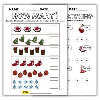 FREE - Christmas Holiday Math Worksheets & Activities , Fun 1st-2nd Grade