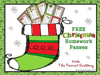 Preview of FREE Christmas Homework Passes