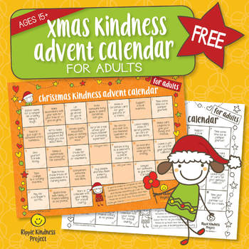 Preview of FREE CHRISTMAS ACTIVITIES Kindness Advent Calendar for Adults