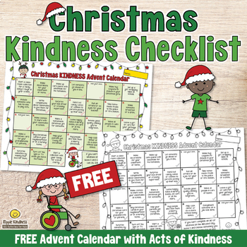 Preview of FREE CHRISTMAS ACTIVITY – Acts of Kindness Checklist - Advent Calendar for Kids