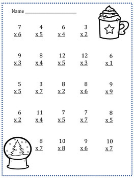 FREE Christmas Multiplication Facts worksheets | TpT