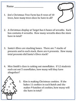 FREE Christmas Multiplication Facts worksheets | TpT