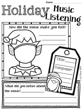 FREE Christmas Music Listening Worksheets by Cori Bloom | TpT