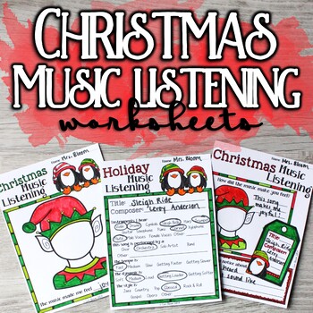 Preview of Christmas Music Listening Worksheets