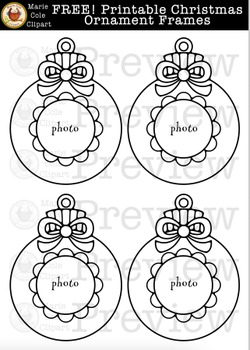 FREE! Christmas Ornament Frame Printables [Marie Cole Clipart] | TPT
