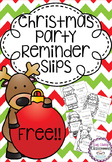 FREE - Christmas Party Reminder Slips