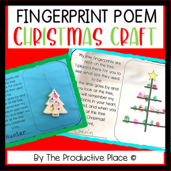 Preview of Christmas Craft Fingerprint Poem Gift for Parents